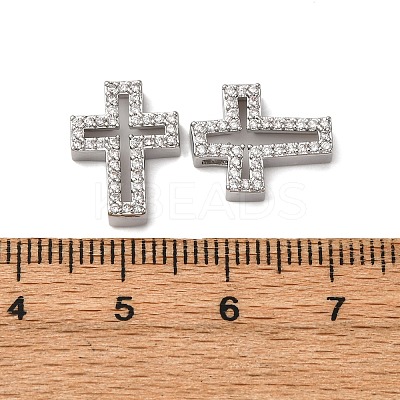 Brass Micro Pave Clear Cubic Zirconia Charms KK-Z112-33P-1