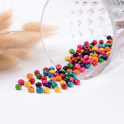Lead Free Rondelle Natural Wood Beads X-TB093Y-1
