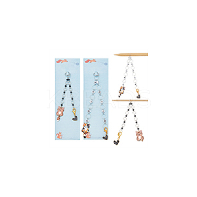 Acrylic Beaded Knitting Row Counter Chains HJEW-NB00177-1