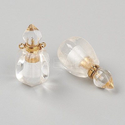 Faceted Natural Quartz Crystal Pendants G-H252-B07-1