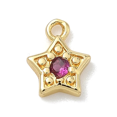 Brass Micro Pave Cubic Zirconia Charms KK-G548-19G-1