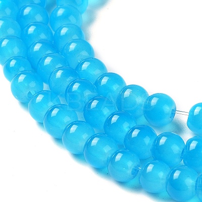 Baking Paint Imitation Jade Glass Round Bead Strands DGLA-Q021-4mm-13-1