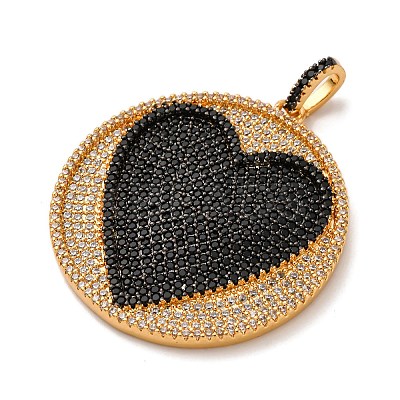 Brass Micro Pave Cubic Zirconia Pendants KK-U076-15G-1