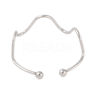 Non-Tarnish 304 Stainless Steel Irregular Circle Open Cuff Bangles STAS-S125-09P-1