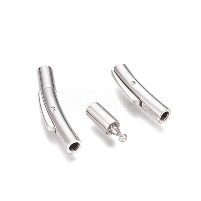 Tarnish Resistant Column 304 Stainless Steel Bayonet Necklace Clasps STAS-N014-36-1