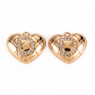Brass Micro Pave Clear Cubic Zirconia Pendants KK-S360-144D-NF-1