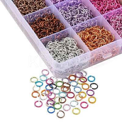 7224Pcs 24 Colors Aluminum Open Jump Rings ALUM-YW0001-02-1