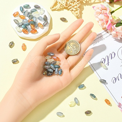 60Pcs 6 Colors Transparent Electroplate Glass Beads EGLA-YW0005-38-1