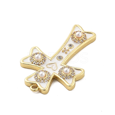 Brass Micro Pave Cubic Zirconia Pendants KK-L228-34G-01-1