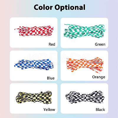 6 Pairs 6 Colors Tartan Pattern Polyester Cord Shoelace FIND-FH0006-85B-1