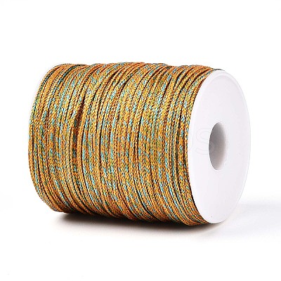 100M Segment Dyed Round Nylon & PET & Polyester Metallic Braided Cord OCOR-N009-01B-1