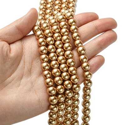 Eco-Friendly Glass Pearl Beads Strands LS-HY-A008-8mm-RB068-1