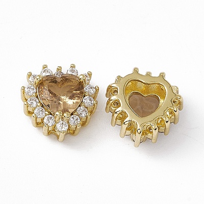 Rack Plating Brass Micro Pave Cubic Zirconia Beads KK-C007-12G-05-1