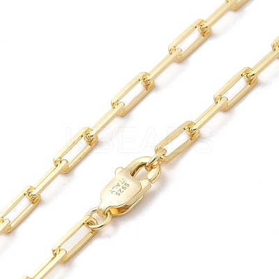 925 Sterling Silver Paperclip Chain Necklace NJEW-I124-006-1