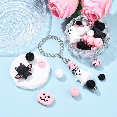 41Pcs 10 Styles Food Grade Eco-Friendly Silicone Focal Beads SIL-YW0002-19-1