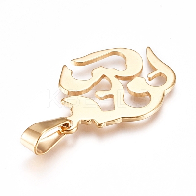 Yoga 304 Stainless Steel Pendants STAS-I135-28G-1