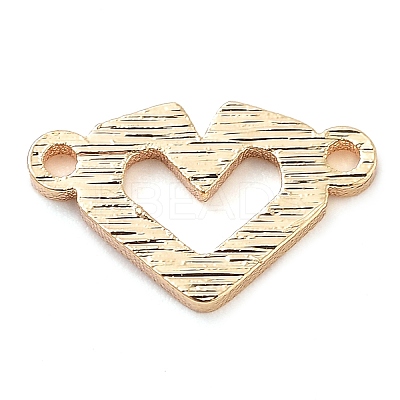 Brass Laser Cut Heart Connector Charms KK-U028-06G-1