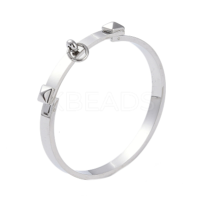 Tarnish Resistant Ring with Square 304 Stainless Steel Bangles BJEW-G700-04P-1