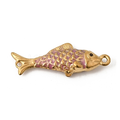 304 Stainless Steel Enamel Fish Connector Charms STAS-B128-55G-03-1