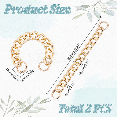 2Pcs Aluminum Curb Chain Purse Strap Extender FIND-HY0004-37LG-1