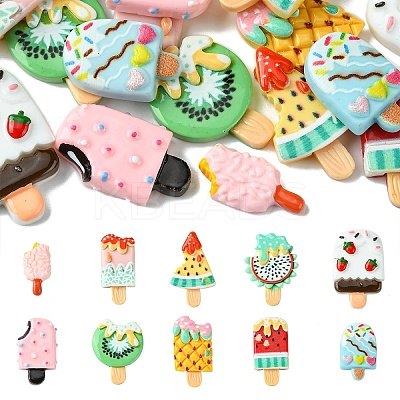 20Pcs 10 Styles Resin Cabochons CRES-YW0001-30-1