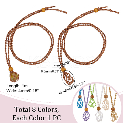 9Pcs 9 Colors Braided Cotton Thread Cords Macrame Pouch Necklace Making FIND-PH0010-47A-1