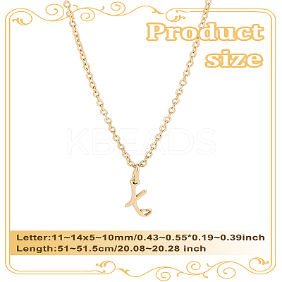1pc 304 Stainless Steel Letter Pendant Necklaces NJEW-LP0001-39X-G-1