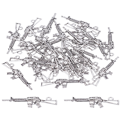 30Pcs Tibetan Style Alloy Rifle/Gun Pendants FIND-LP0002-34-1