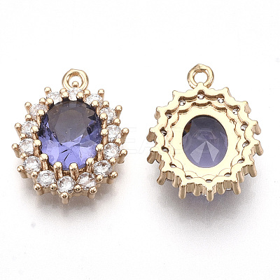Transparent Faceted Glass Pendants GLAA-R212-15B-1