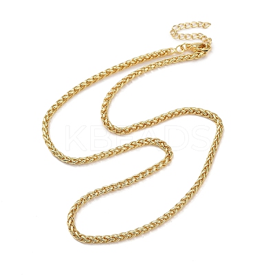3MM Brass Wheat Chain Necklaces NJEW-M108-08G-01-1