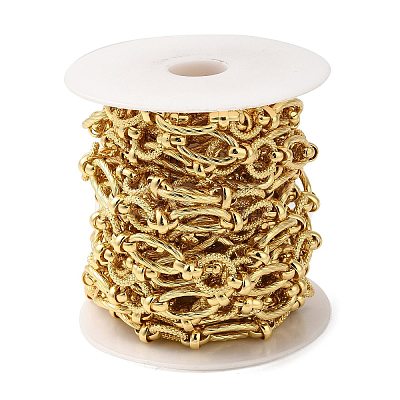 Rack Plating Brass Ring & Oval Link Chains KK-Q795-27-1