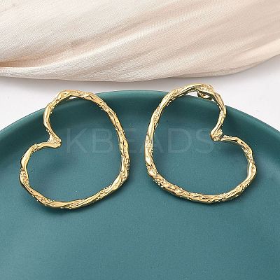 304 Stainless Steel Hollow Heart Stud Earrings EJEW-K268-55G-1