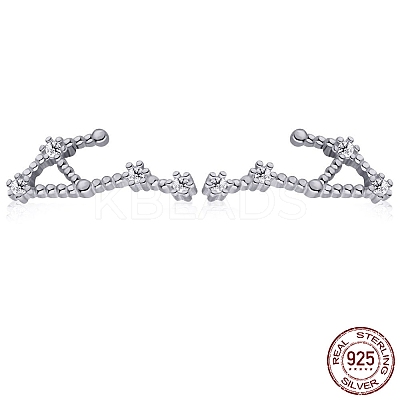Cubic Zirconia Constellation Stud Earrings EJEW-P231-90P-10-1