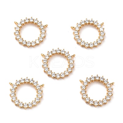 Brass Micro Pave Cubic Zirconia Pendants ZIRC-P092-025G-RS-1