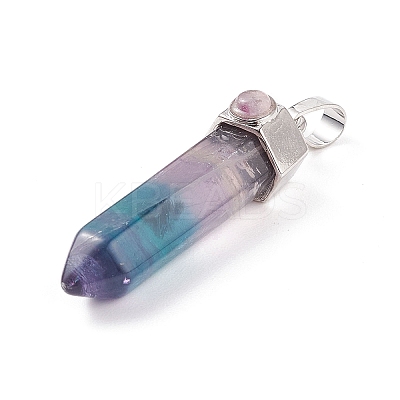 Natural Bullet Fluorite Pointed Pendants X-G-E308-C11-1