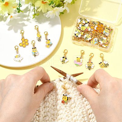 40Pcs 10 Style Alloy Enamel Pendant Decorations HJEW-FS00064-1