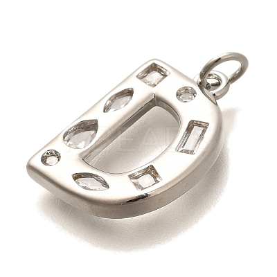 Brass Micro Pave Clear Cubic Zirconia Pendants KK-G521-01P-D-1