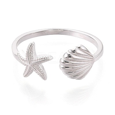 925 Sterling Silver Open Cuff Rings for Women STER-N016-139S-1