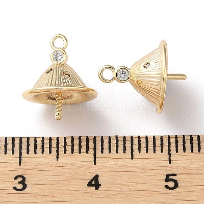 Brass Micro Pave Cubic Zirconia Pendant Bails KK-F862-35G-1