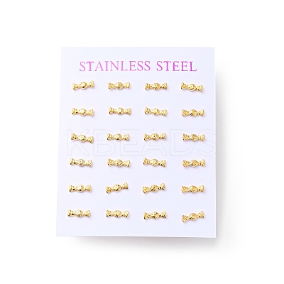 304 Stainless Steel Tiny Candy Stud Earrings with 316 Stainless Steel Pins for Women EJEW-J043-10G-1
