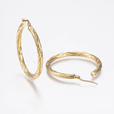 304 Stainless Steel Hoop Earrings EJEW-H322-17-1