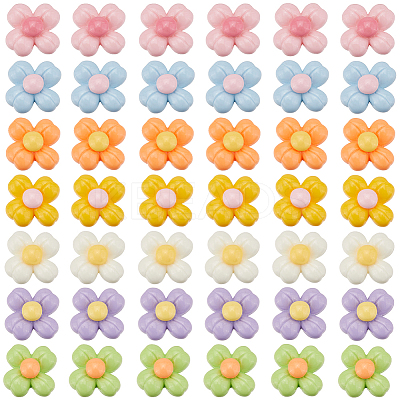 112Pcs 7 Colors Opaque Resin Decoden Cabochons CRES-SC0003-08-1