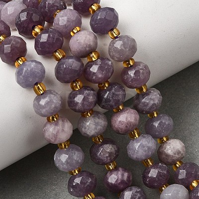 Natural Lepidolite Beads Strands G-D105-B08-1