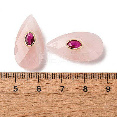 Natural Rose Quartz Pendants G-P586-01G-09-1