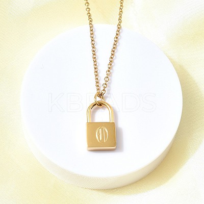 304 Stainless Steel Rolo Chain Pendant Necklaces NJEW-S444-01G-15-1