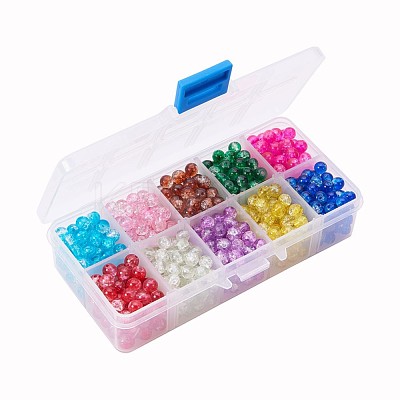 Baking Paint Crackle Glass Bead CCG-PH0002-6mm-02-1