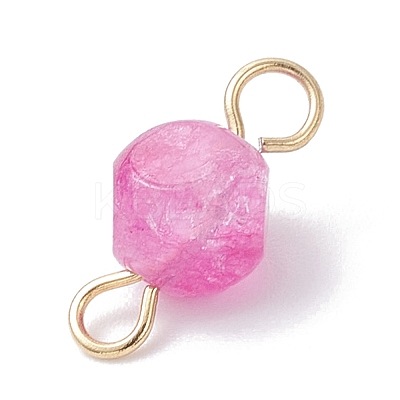Natural Colorful Tourmaline Dice Connector Charms PALLOY-JF04323-02-1