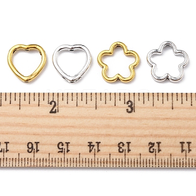 100Pcs 4 Style Tibetan Style Alloy Bead Frames FIND-FS0001-74-1