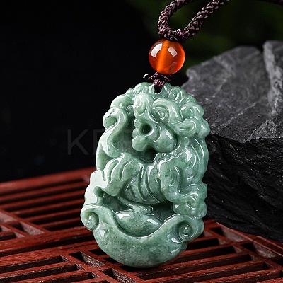 Natural Jadeite Pendant Necklaces G-H306-05-03-1