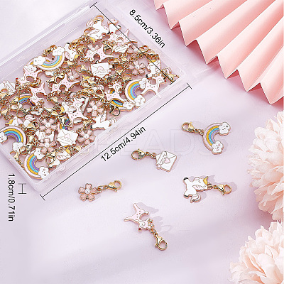 50Pcs Alloy Enamel Pendant Decorations HJEW-SC0001-24-1